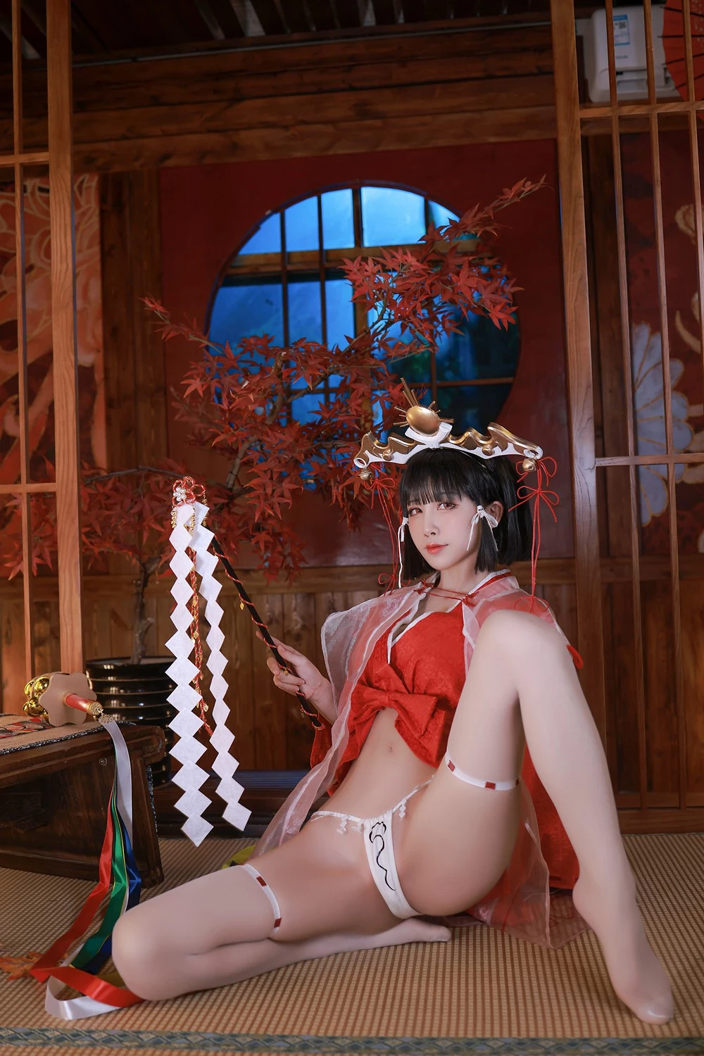 水淼Aqua-黑獸輝夜巫女[97P]